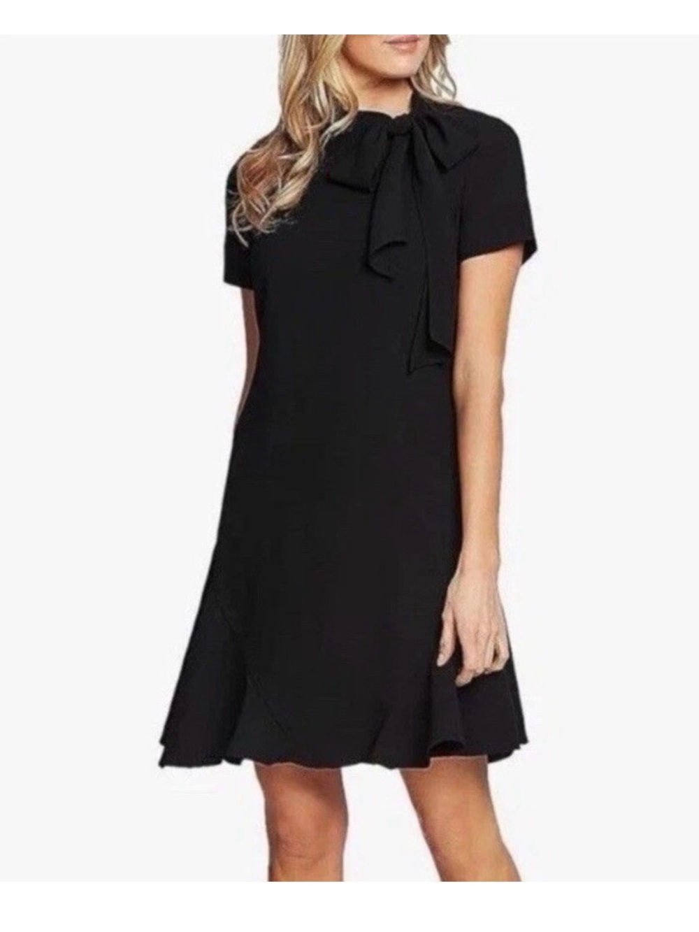 Black a-line tie dress